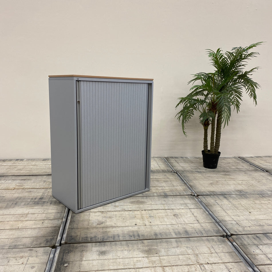 VS Querrollladenschrank Grau Holzdekor Büro Schrank Gebraucht