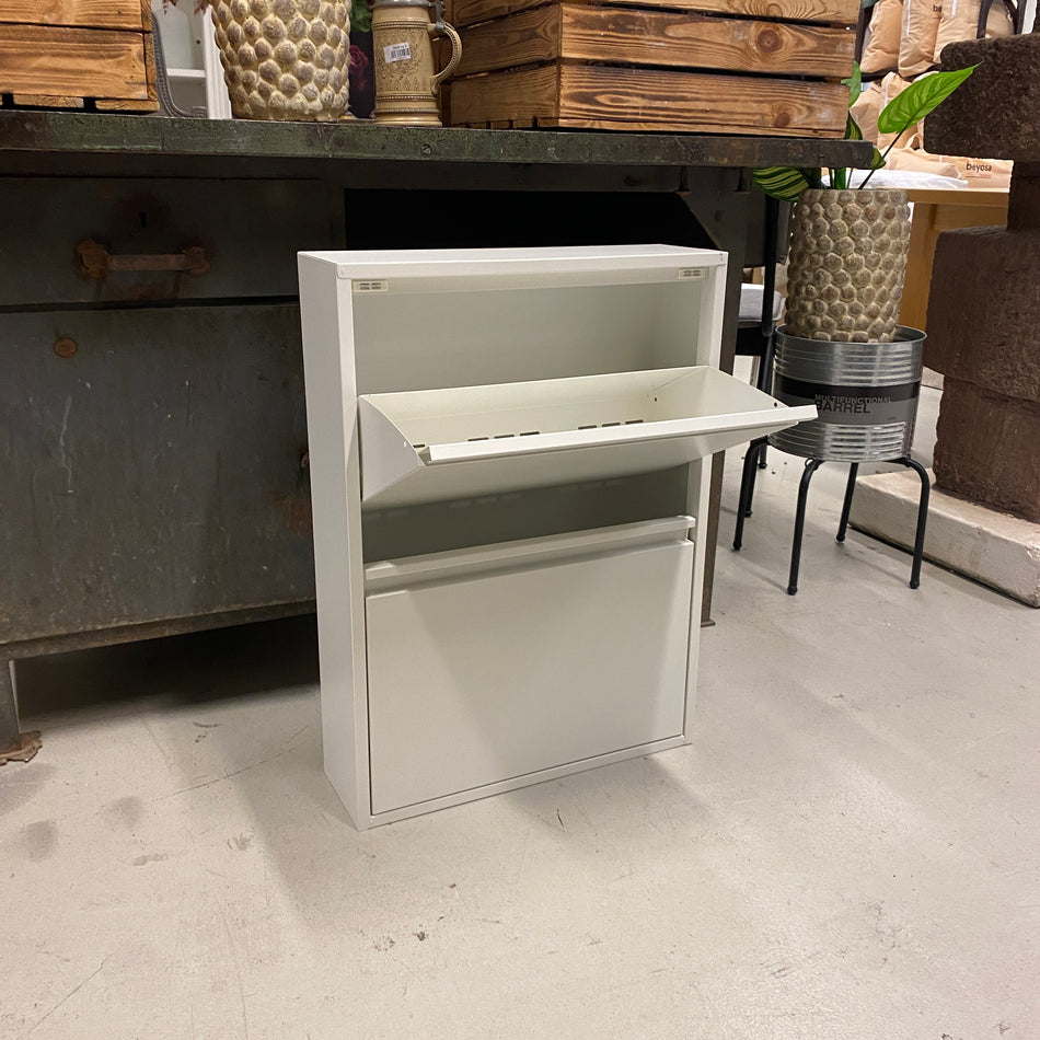 Schuhschrank Metall weiß 2 Fächer