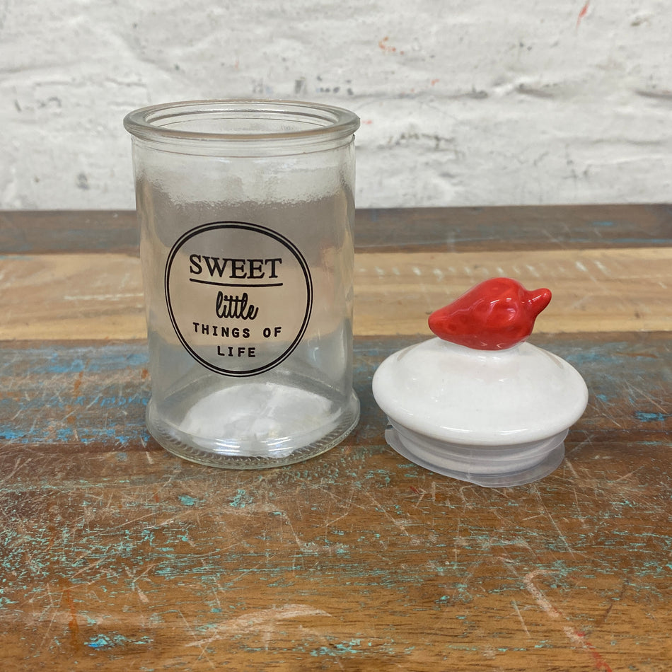 Vorratsglas mit Deckel Erdbeere Aufbewahrung 13cm