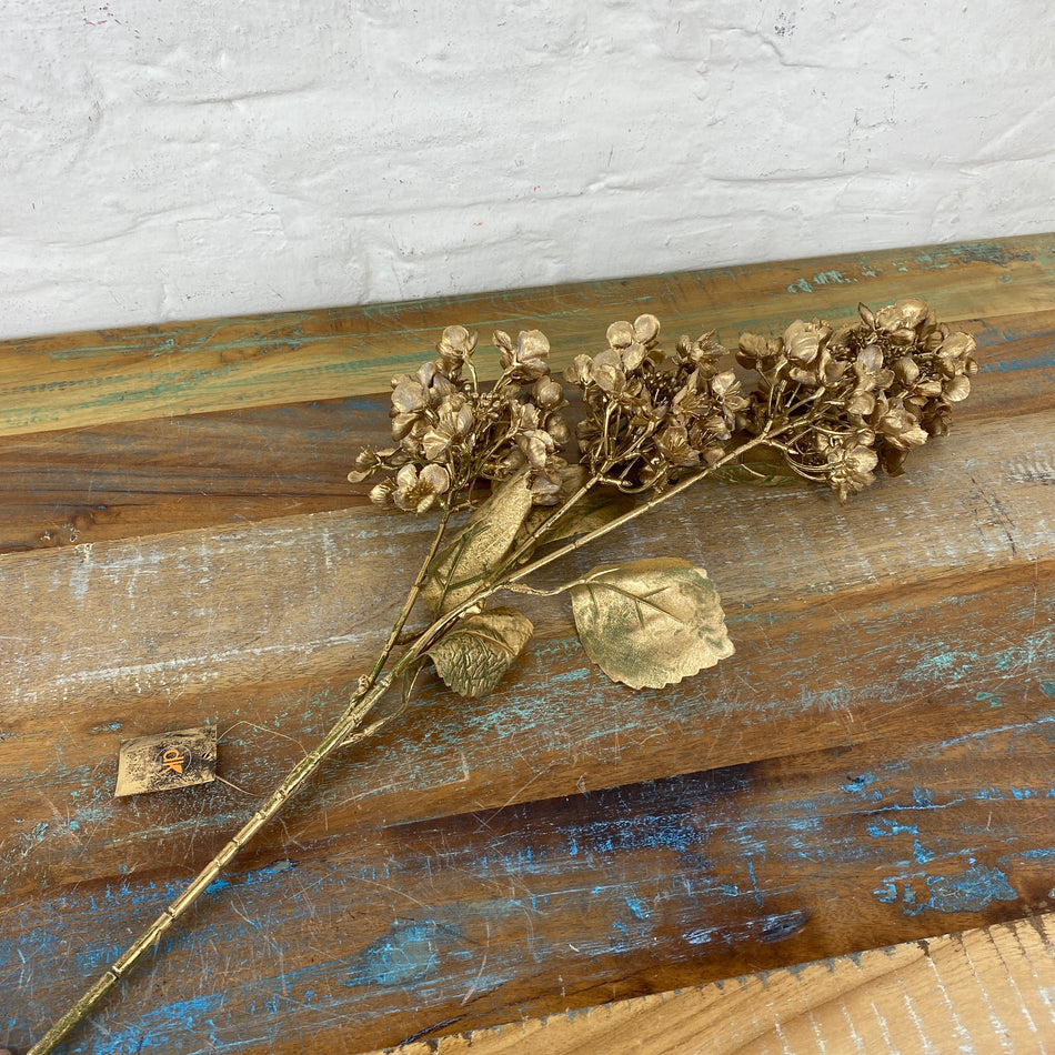 Künstliche Blume Hortensie golden 87cm Deko Kunstpflanze