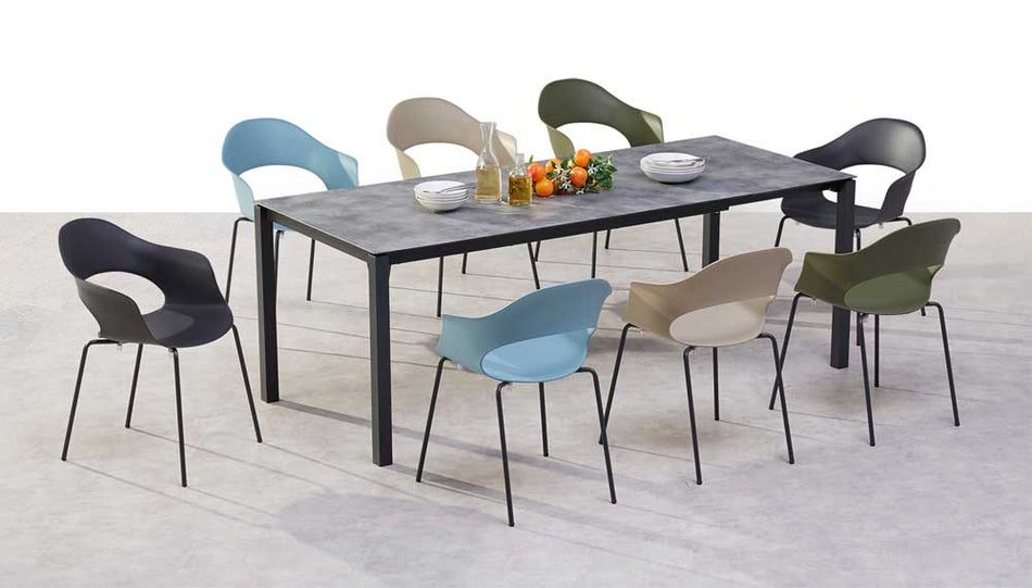 Gartenstuhl stapelbar Luna Anthrazit Grau Outdoor Stuhl