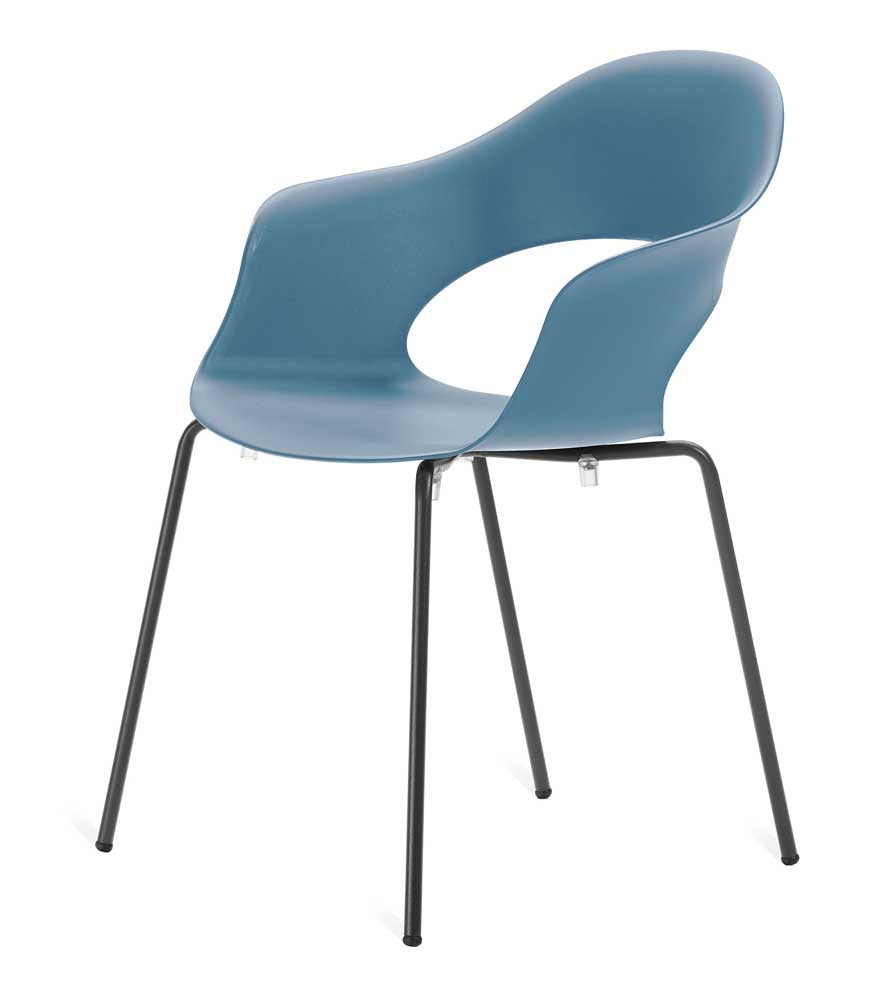 Gartenstuhl stapelbar Luna Anthrazit/Blau Outdoor Stuhl