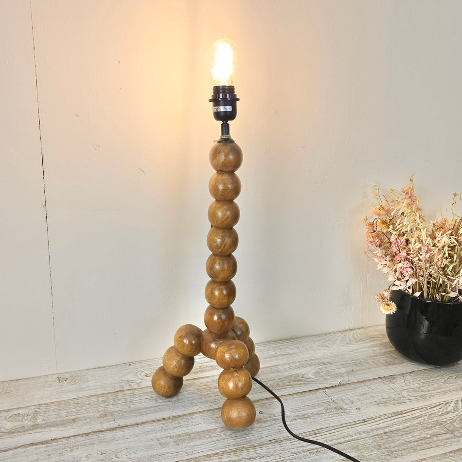 Light & Living Tischlampe Veglio Kugel Design  Braun 60 cm Lampe