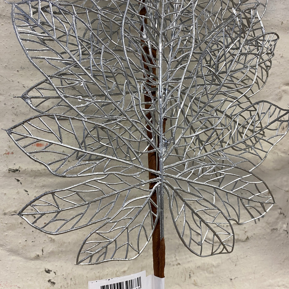 Künstlicher Zweig silber Deko Pflanze 80cm