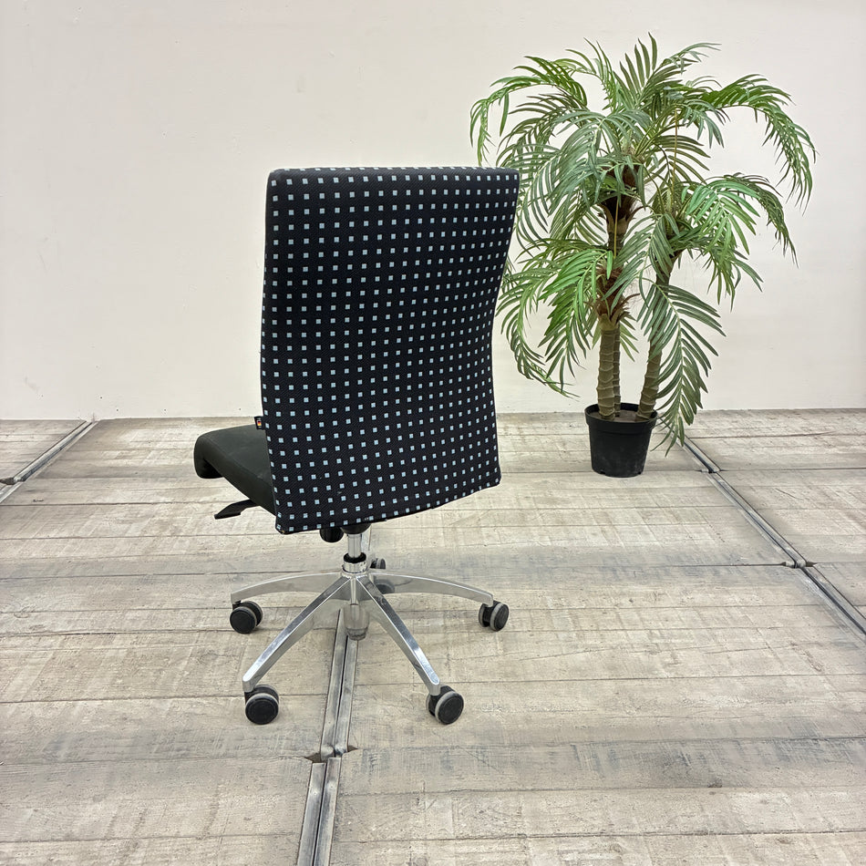 Topstar Bürostuhl Drehstuhl Schwarz Karo Muster Metall Rollen Gebraucht