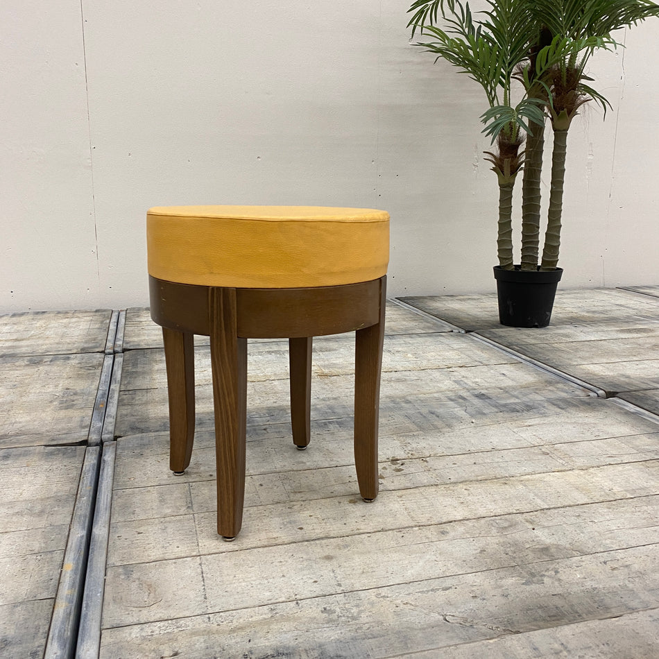 Sitzhocker Gelb Kunstleder Holz Hocker gebraucht