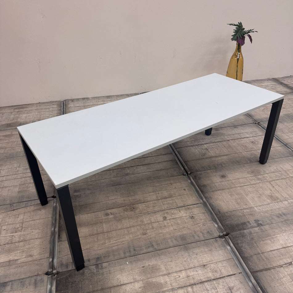 Konferenztisch 200x80 Weiß Schwarz Schreibtisch Bürotisch Gebraucht