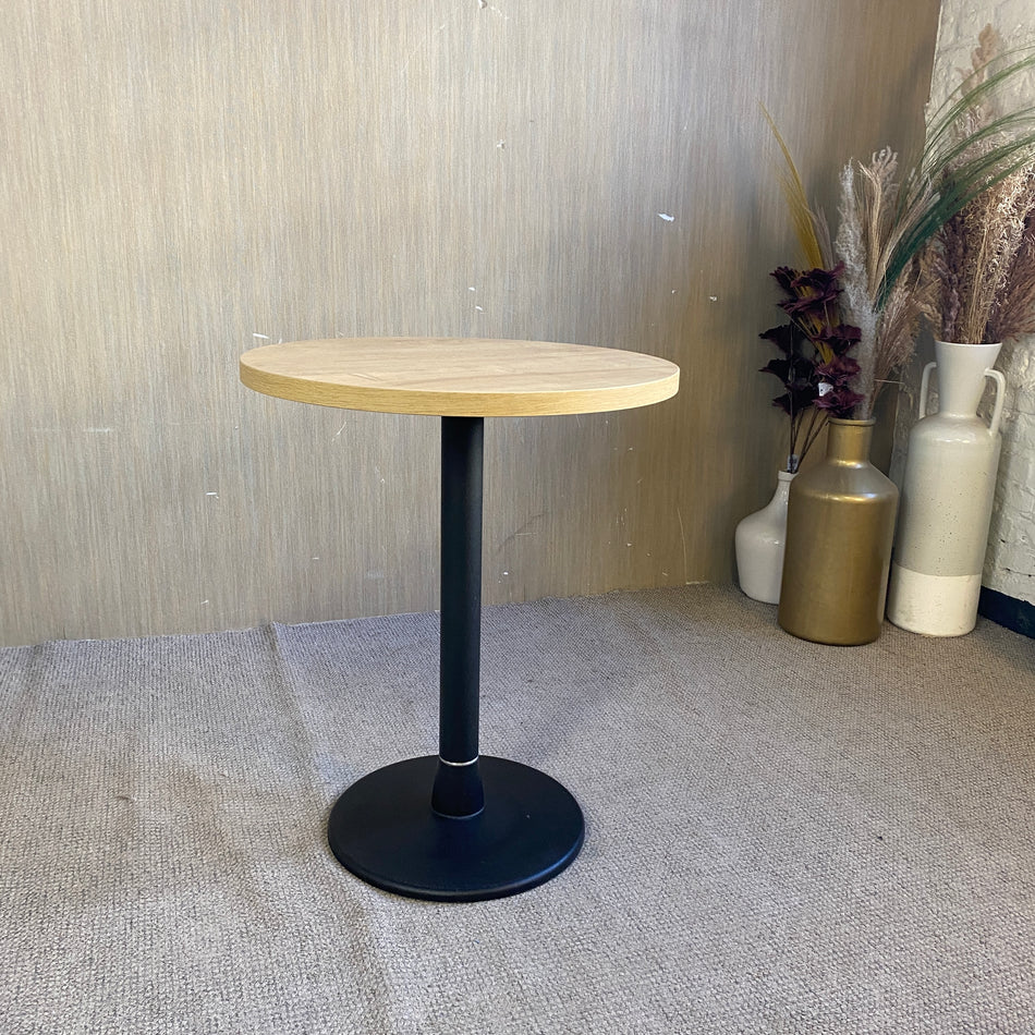 Bistrotisch Holz Furnier Metall Tisch gebraucht 50cm