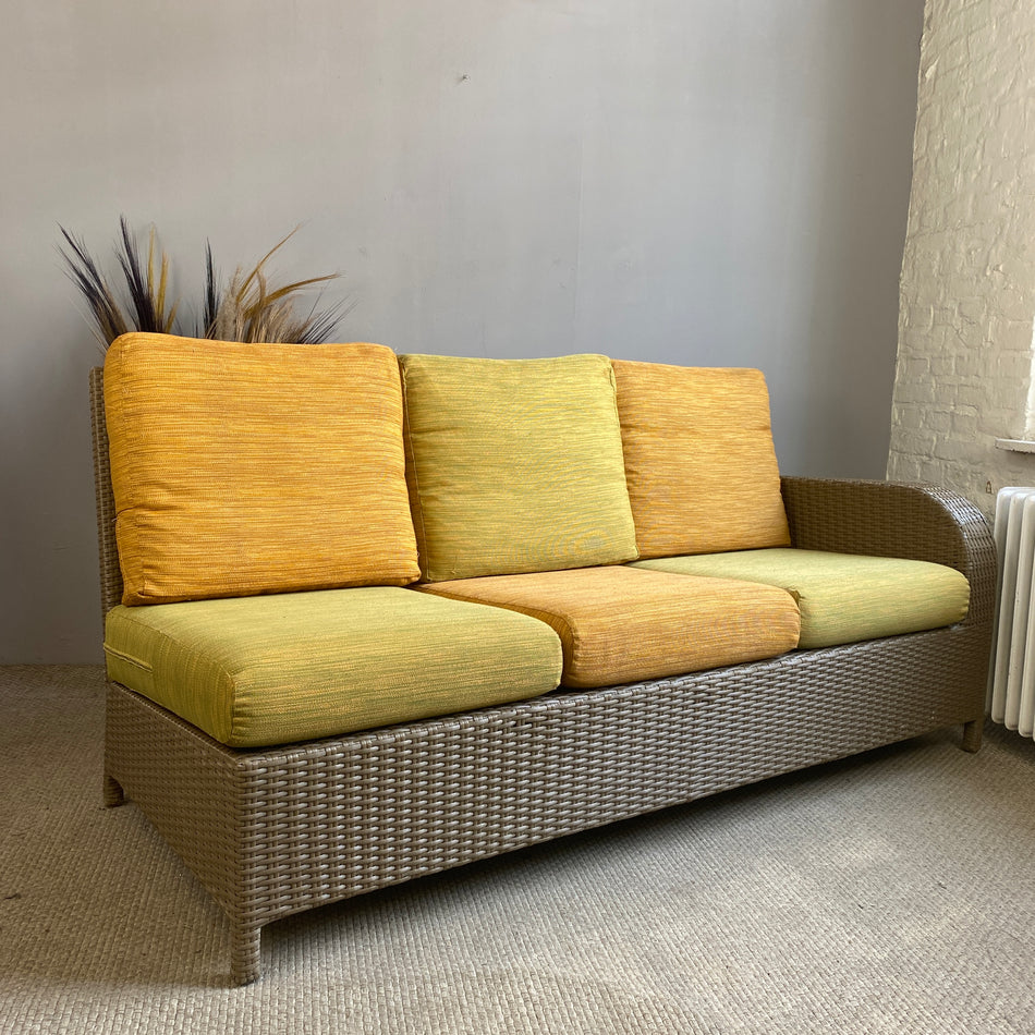 Outdoor Rattan Sofa gebraucht orange grün matt dunkel 3 R