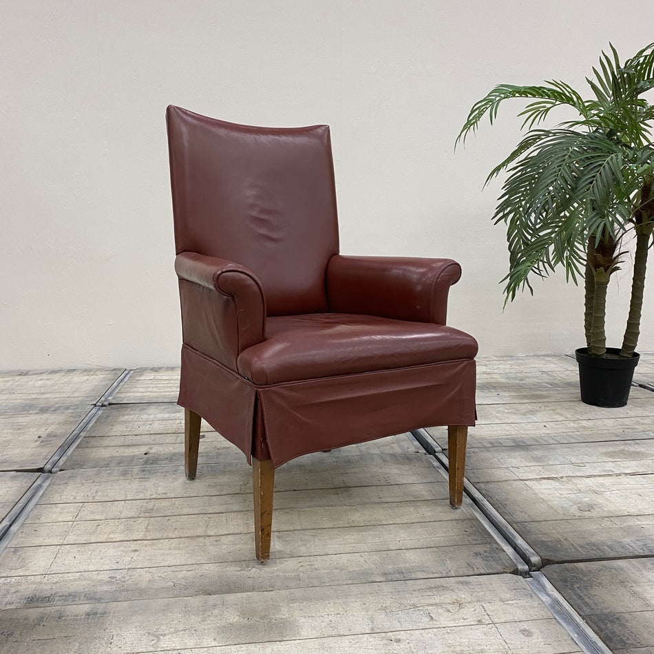 Loungesessel Rotbraun Kunstleder Holz Sessel Gebraucht