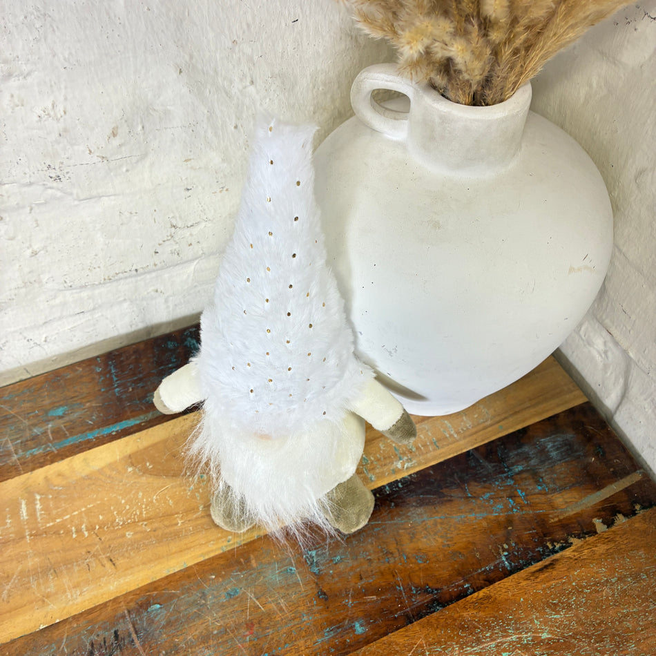 Deko Wichtel Weihnachten weiß/creme Stoff Typ B 25cm