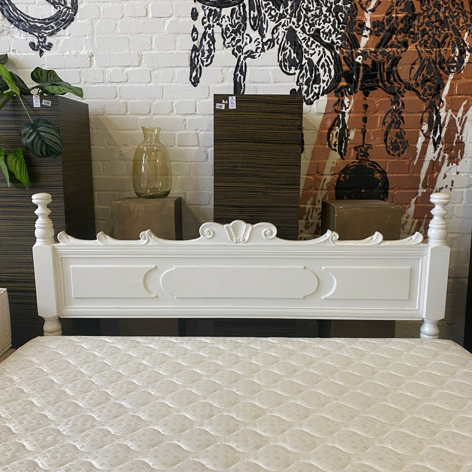 Massives Bettkopfteil weiß Vintage Holz – Kopfteil gebraucht