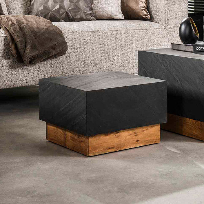 Blox Slate Couchtisch klein Schier / Akazienholz Massiv