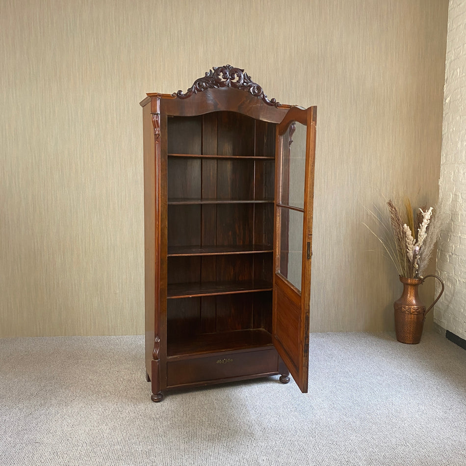 Spätbiedermeier Vitrine antik Mahagoni vintage Schrank 1860