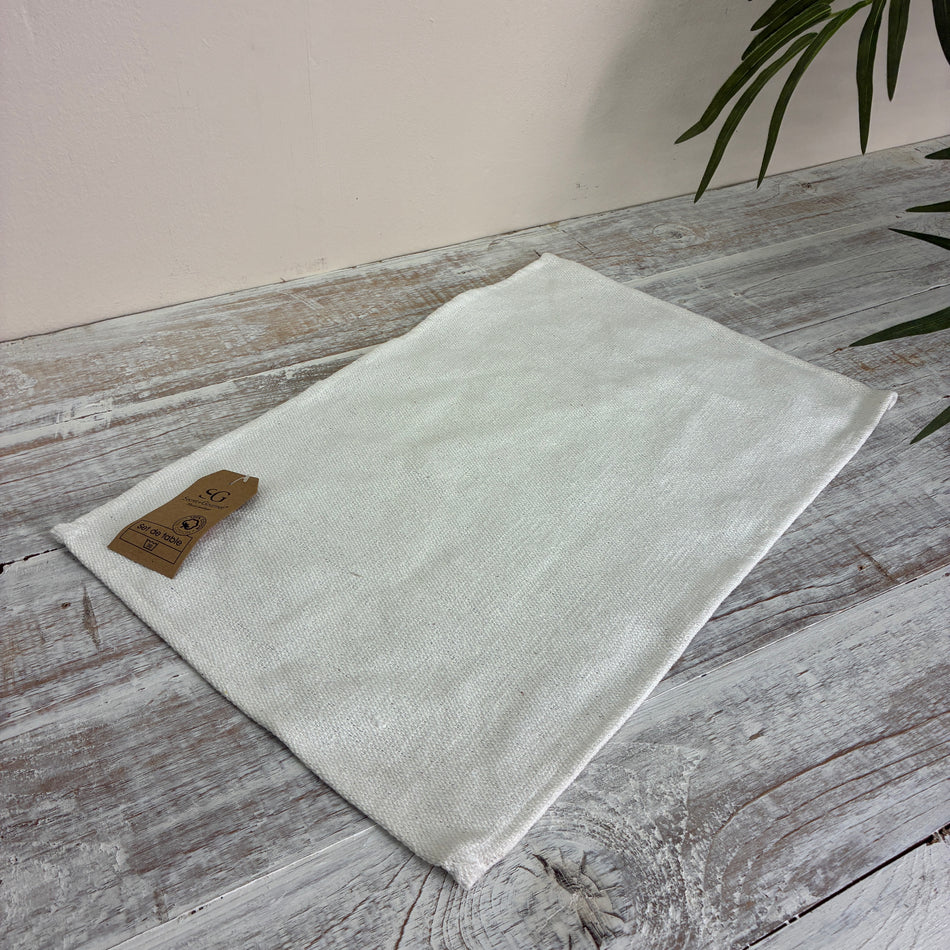 Platzdeckchen Baumwolle Weiß 45x30 Neuware Deko
