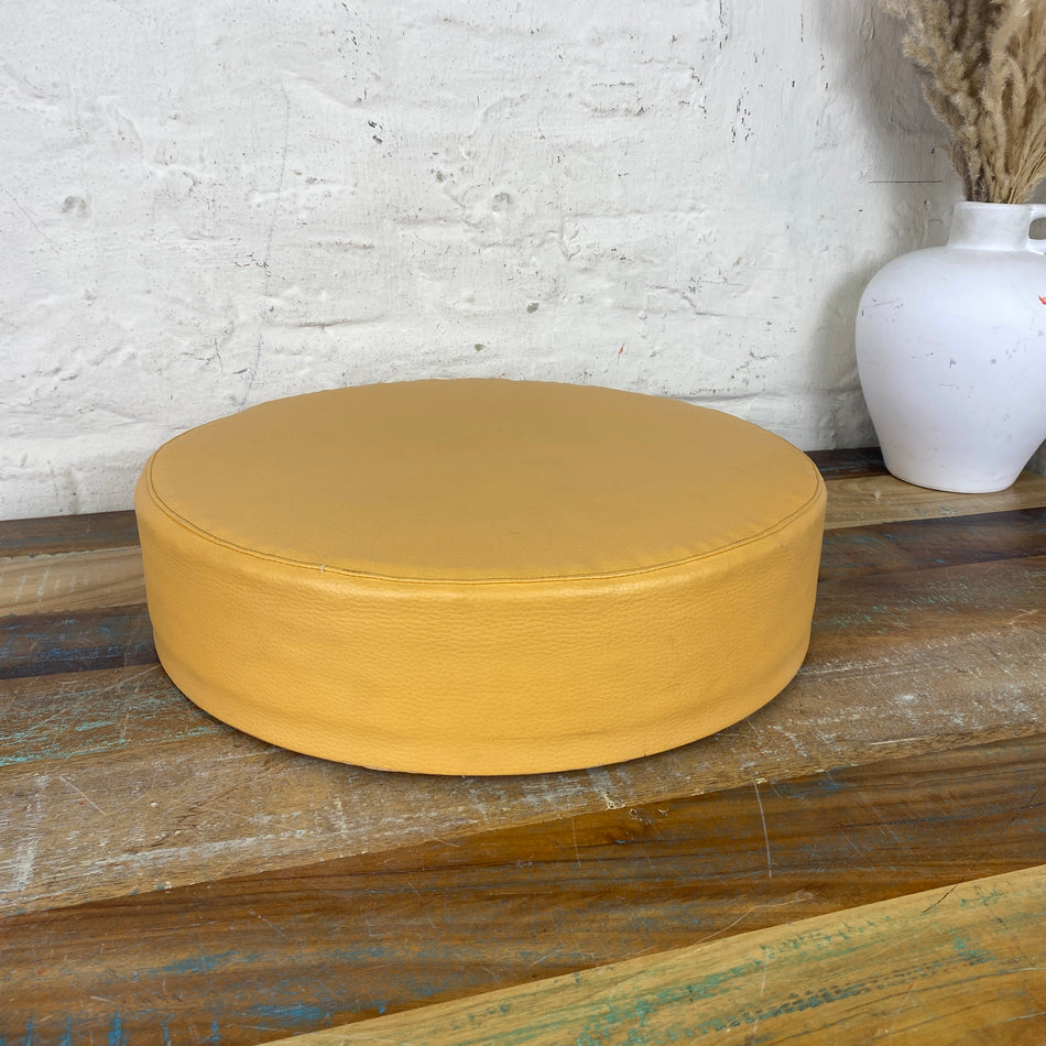Kunstleder Polster orange gelb rund 38cm