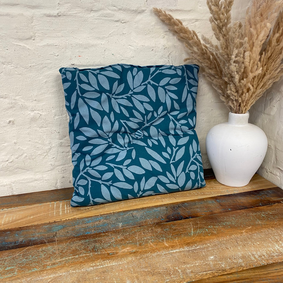 Ateliers du Linge Stuhlkissen grün gemustert 40 x 40cm Neuware