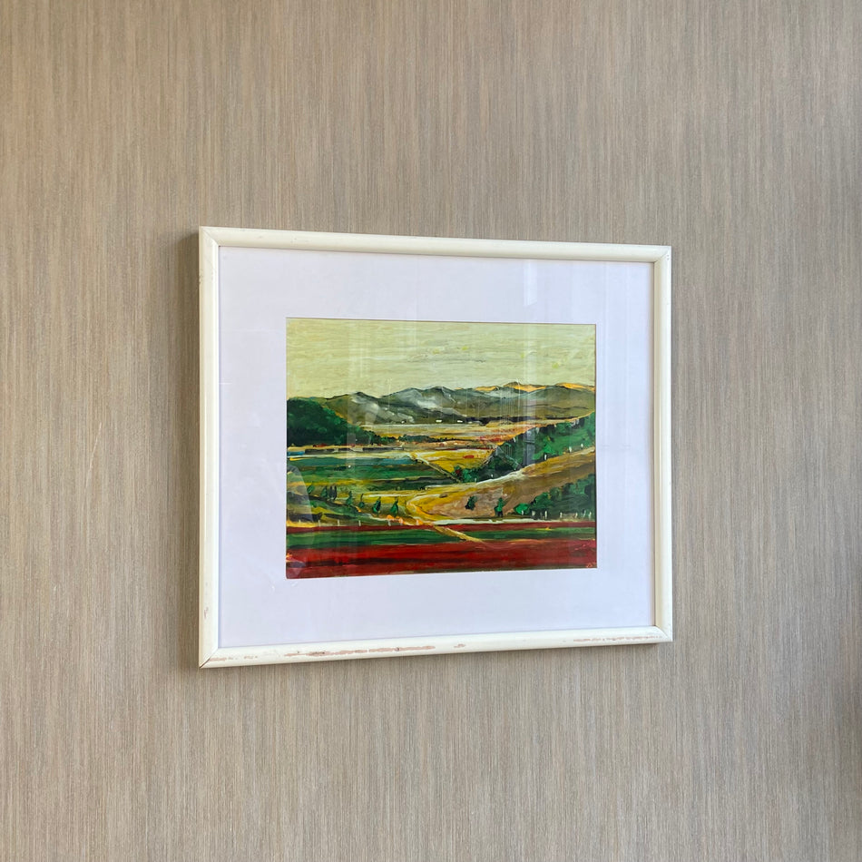 Bild mit Rahmen gebraucht Landschaftsmalerei Holz Glas 74 x 62