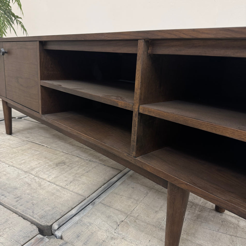 Oh My TV Lowboard TV-Schrank Dunkelbraun Holz Retro Mid-Century Stil Kommode