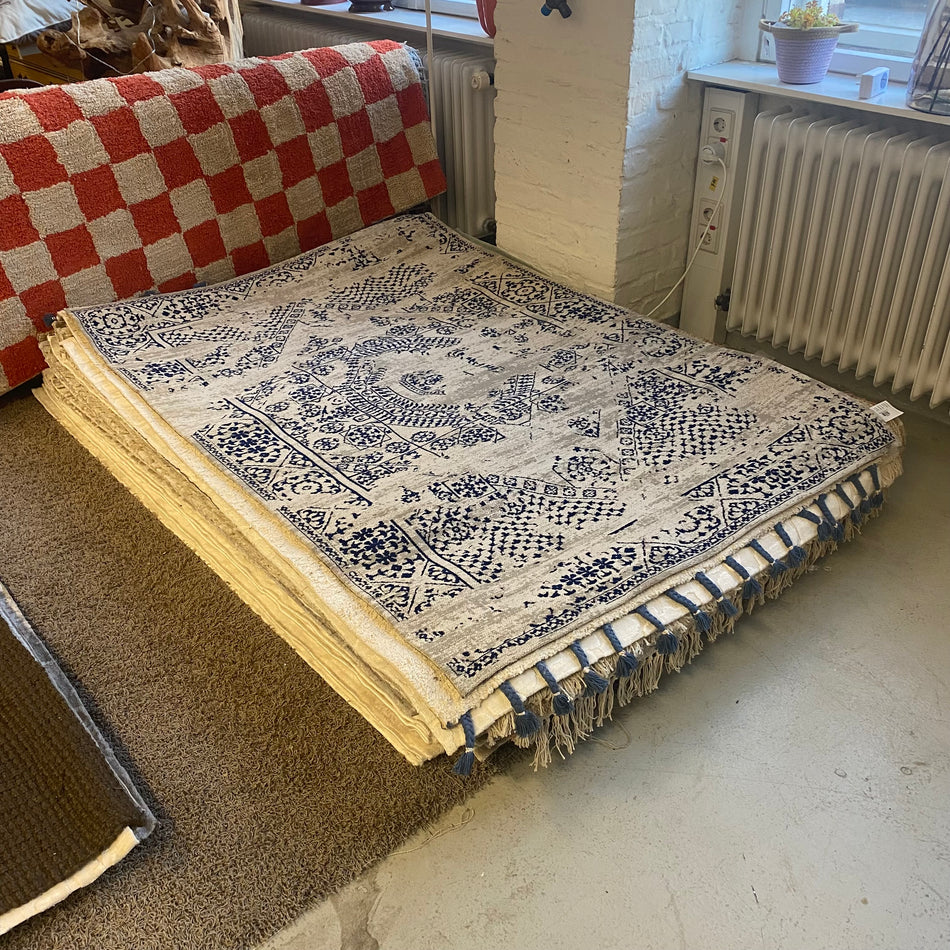 Teppich Blau Creme Ornament – Neuware – 120 x 180cm