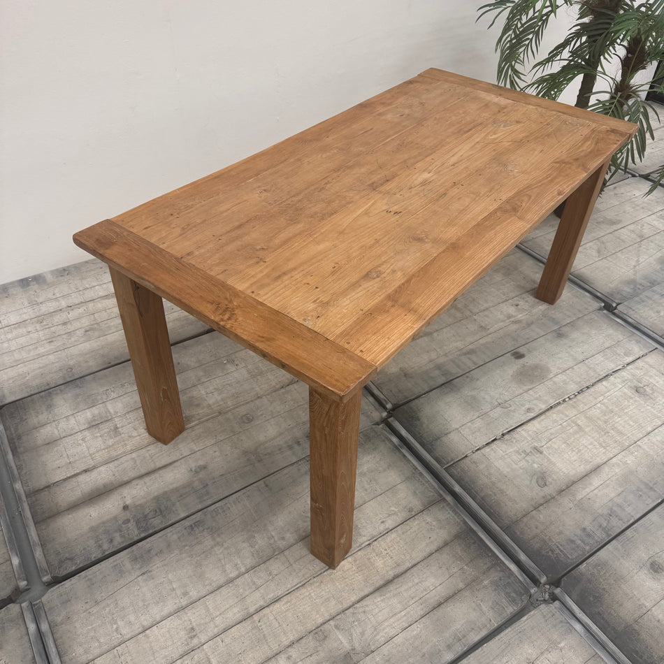 Esstisch Teak Massivholz 180x90 Rustikal Landhaus Küchentisch Kolonialstil Vintage