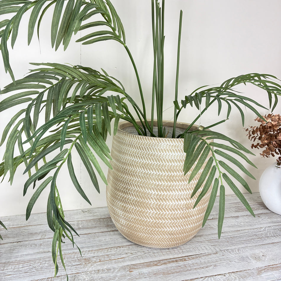 Decoris Blumentopf Alex Outdoor Sandfarben 44cm Deko