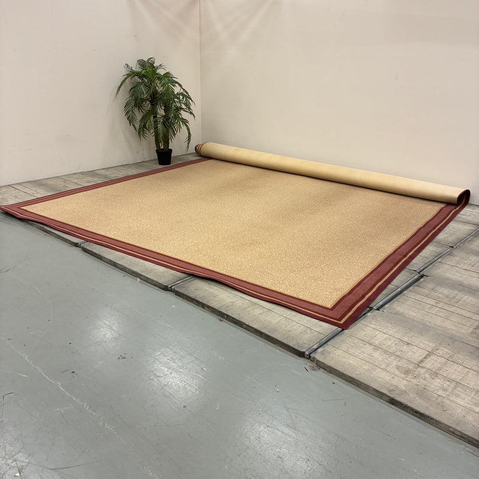 JAB Anstoetz Teppich 400x745cm Groß Beige Rot Bordüre Teppich Gebraucht