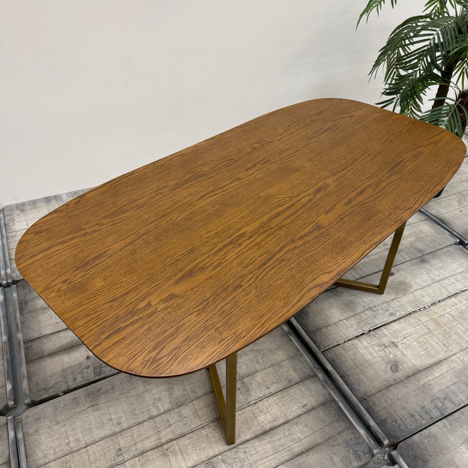 Mace Esstisch Eiche 180cm Massivholz Oval Gold Tisch