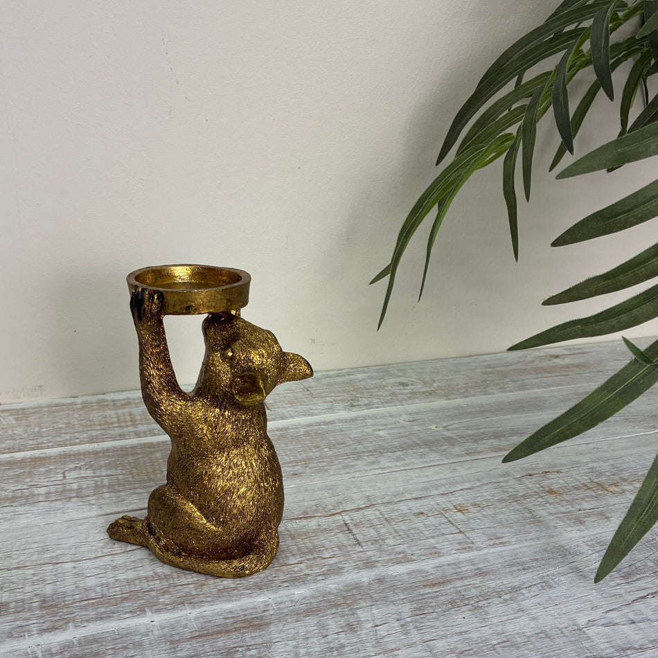 PTMD Miro Kerzenhalter Gold Maus Deko Kerzenständer Vintage