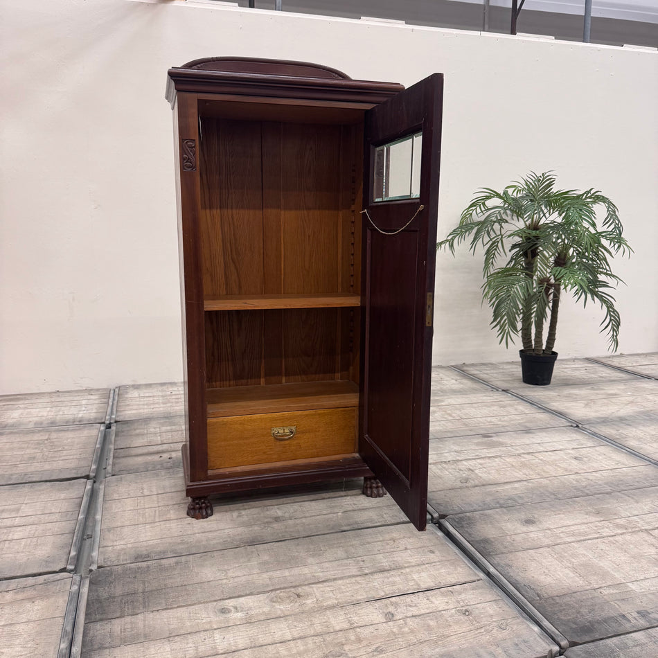Antiker Dänischer Schrank Massivholz Jugendstil Vitrinenschrank Gebraucht