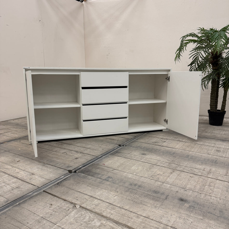 Palmberg Sideboard Kommode Weiß mit Schubladen & Flügeltüren Schrank Gebraucht