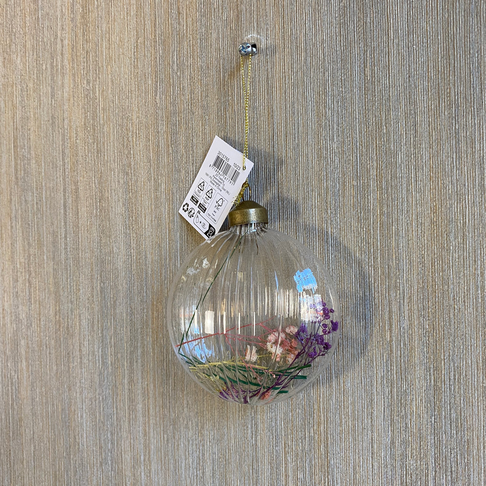 Deko Anhänger bunt Glas Trockenblumen Typ H
