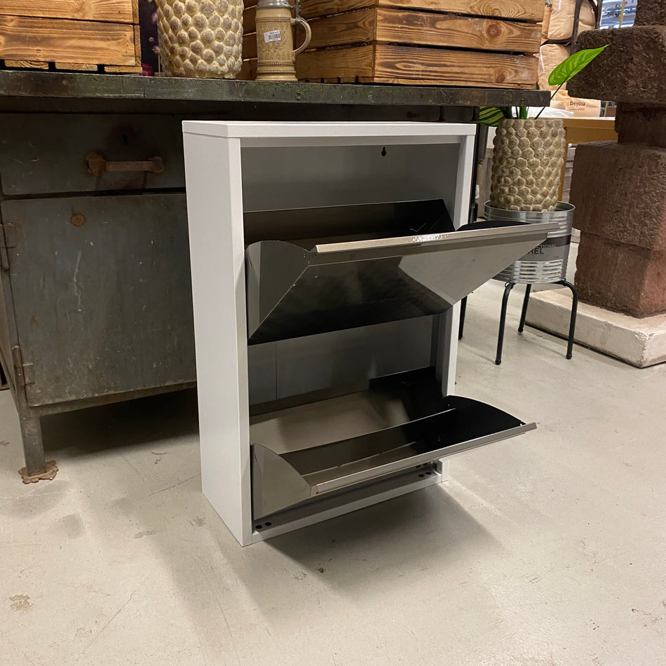 Schuhschrank weiß Metall 2 Fächer