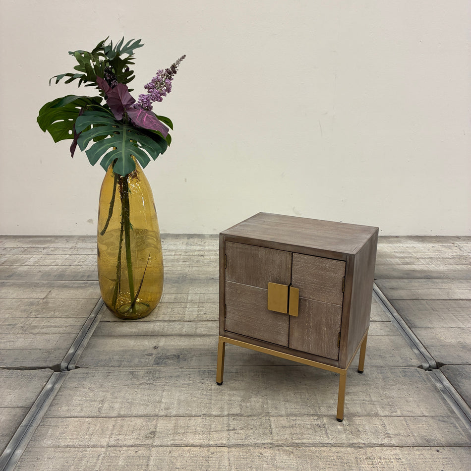 Dijk Natural Collections Beistelltisch Nachttisch 40x50cm Tannenholz Messing