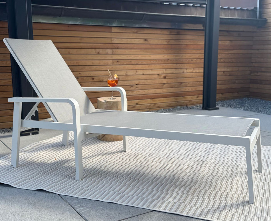 Sonnenliege Cleveland Weiß Gartenliege Liegestuhl