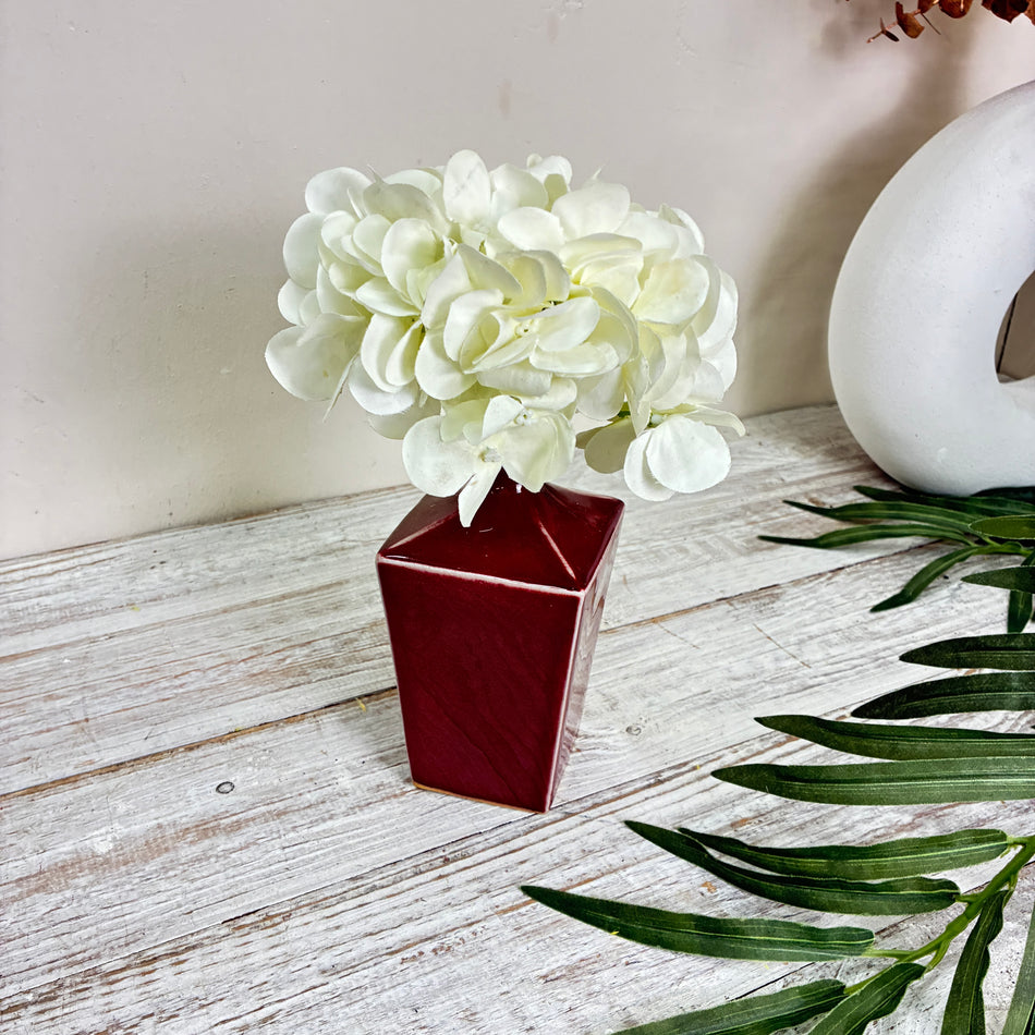 Ami Design Vase Rot Keramik Flaschenform Bordeaux Glänzend Gebraucht