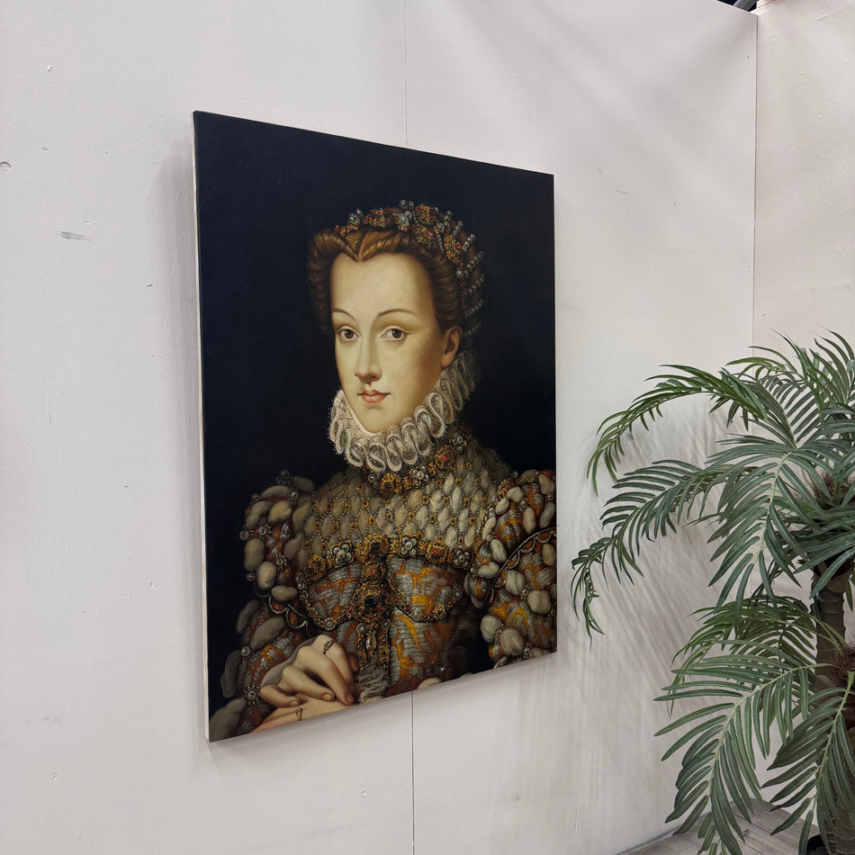 Kunstdruck Ölgemälde Porträt einer Adligen Wandbild Deko 90x120