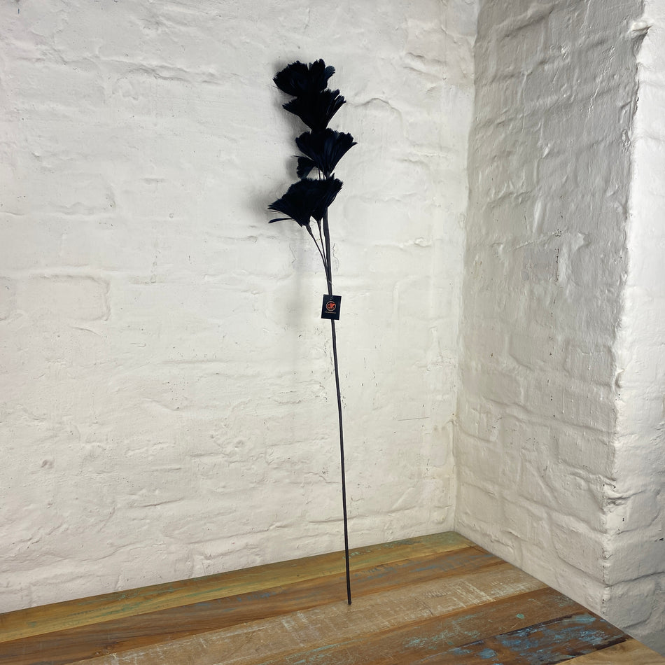 Künstlicher Zweig Federblumen schwarz 85 cm