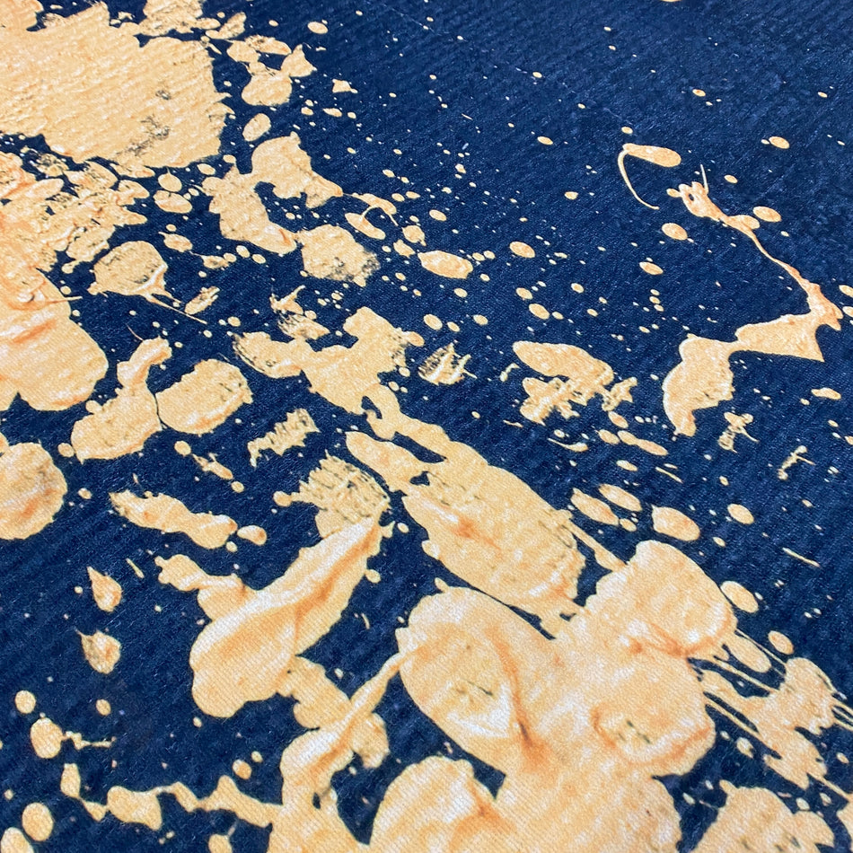 Teppich neu blau gelb rund Niederflor Muster 200cm
