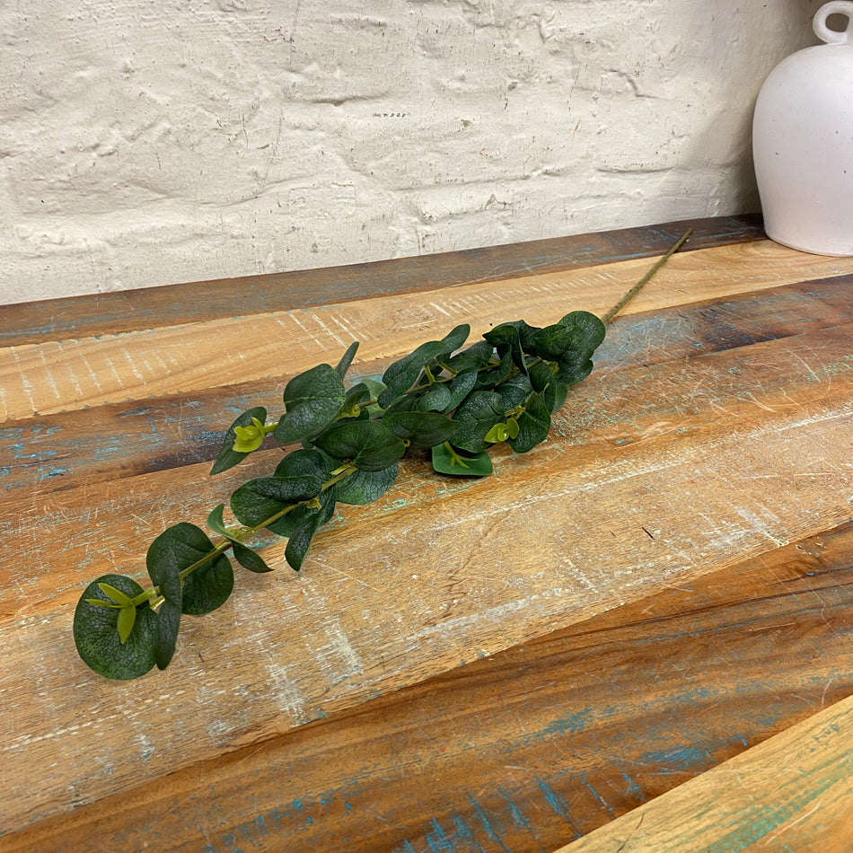 Künstlicher Eukalyptuszweig dunkelgrün 75 cm Kunstpflanze