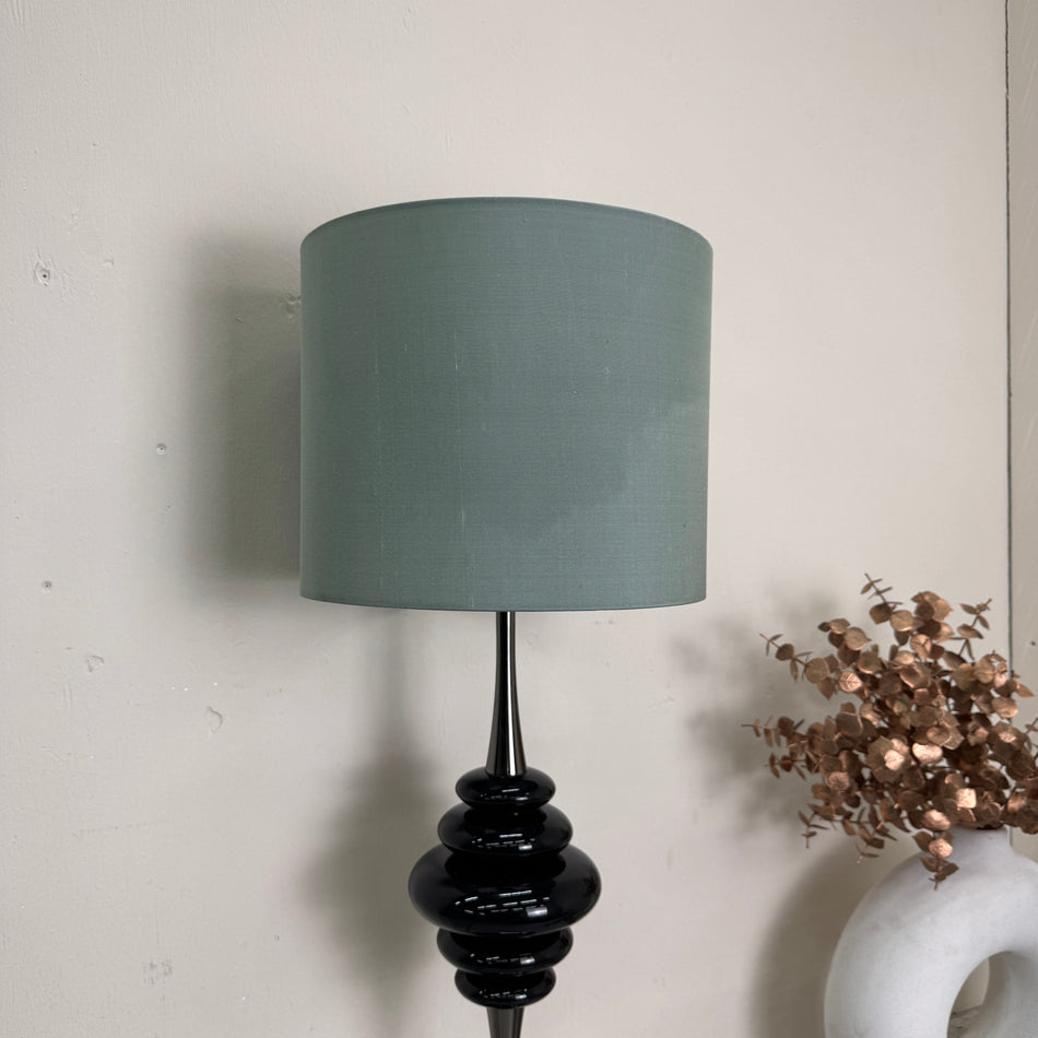 Designer Tischleuchte S Stoffschirm Chrom Schwarz Nachttischlampe Lampe Gebraucht