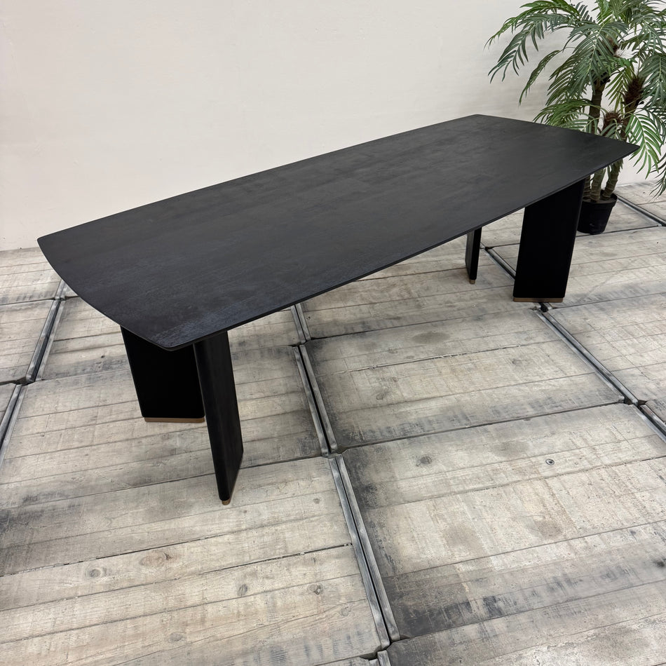 PTMD Liber Esstisch Schwarz Mangoholz Gold 200x100 Tisch