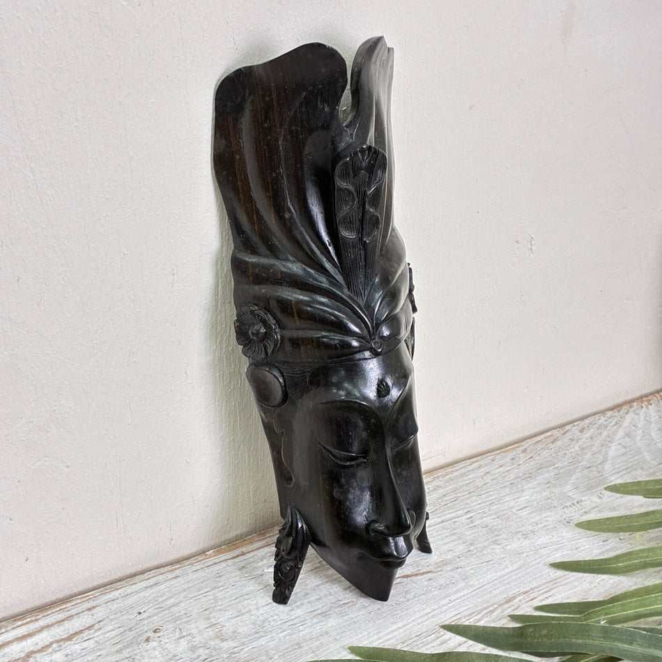 Afrikanische Maske Wandmaske Ebenholz Handgeschnitzt Deko Gebraucht