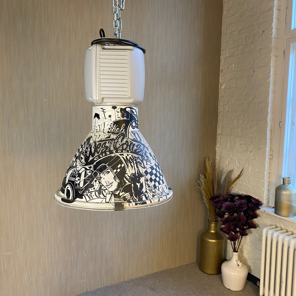 Deko 156 West Coast Custom Lampe Death Road Graffiti Kunst Industrieleuchte