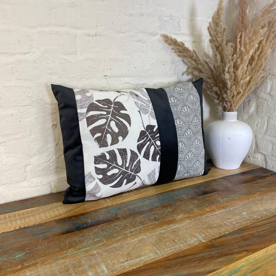 Madison Dekokissen neu grau Stoff Velours Kissen 60 x 40cm