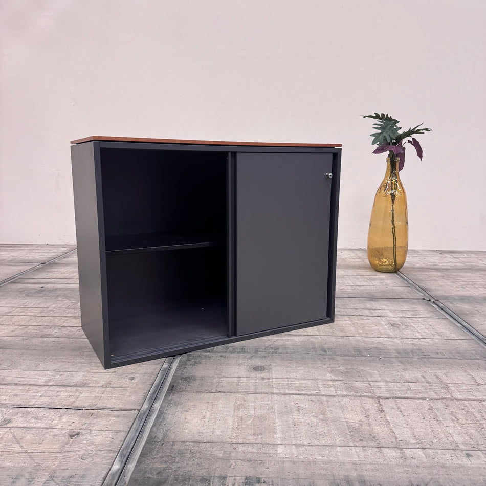 Planmöbel Sideboard 100cm 2OH Anthrazit Holz Büro Schrank gebraucht