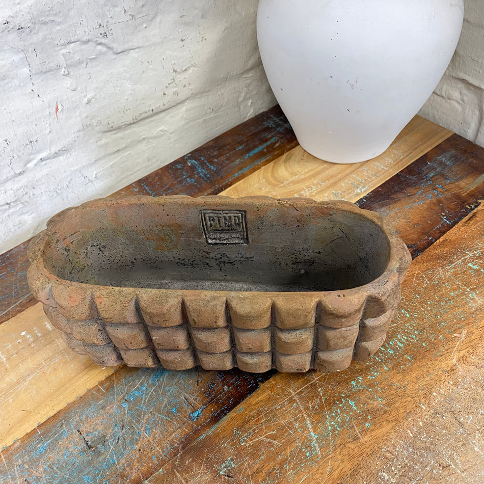 PTMD Blumentopf William Oval braun Zement 25cm