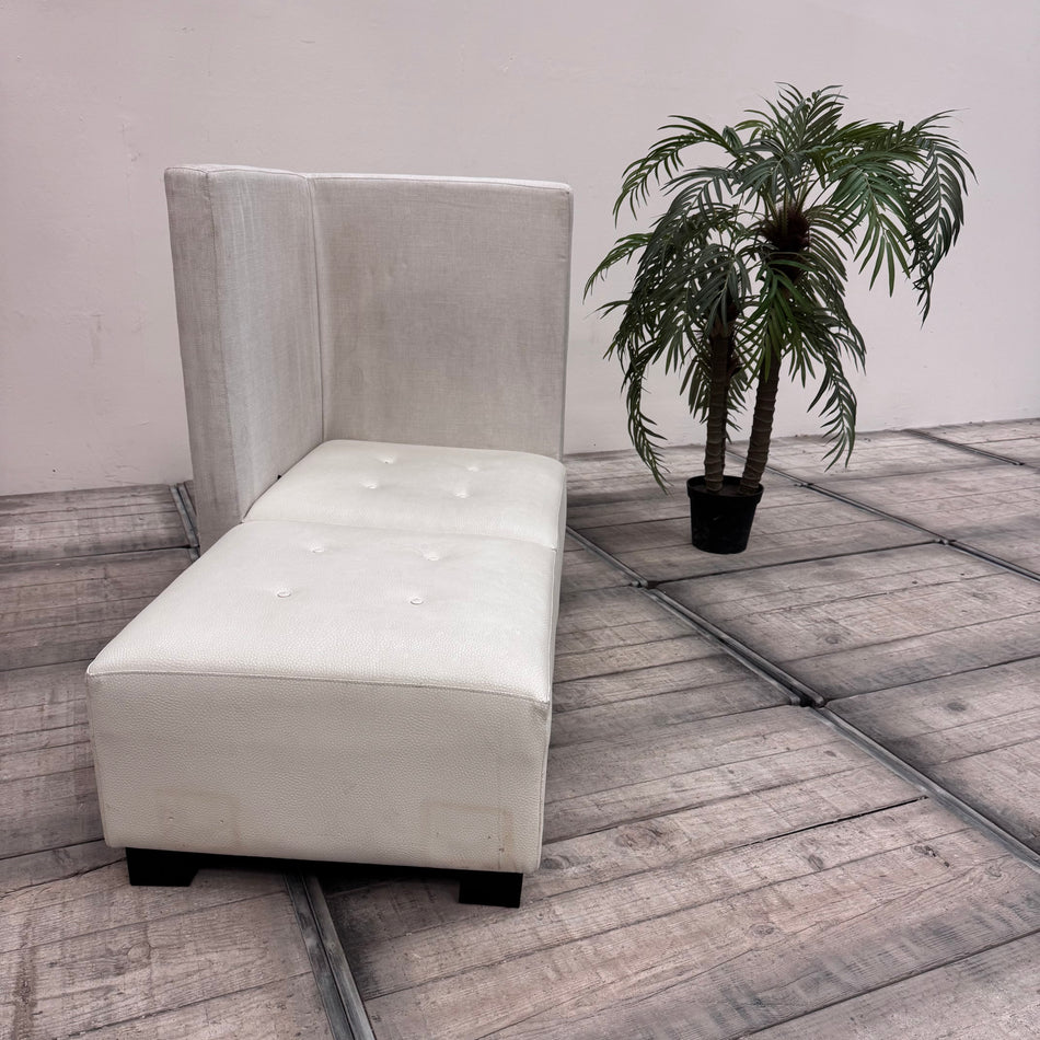 Ecksofa Modul Weiß Creme Kunstleder Stoff Lounge-Sitzmöbel Sofa Gebraucht