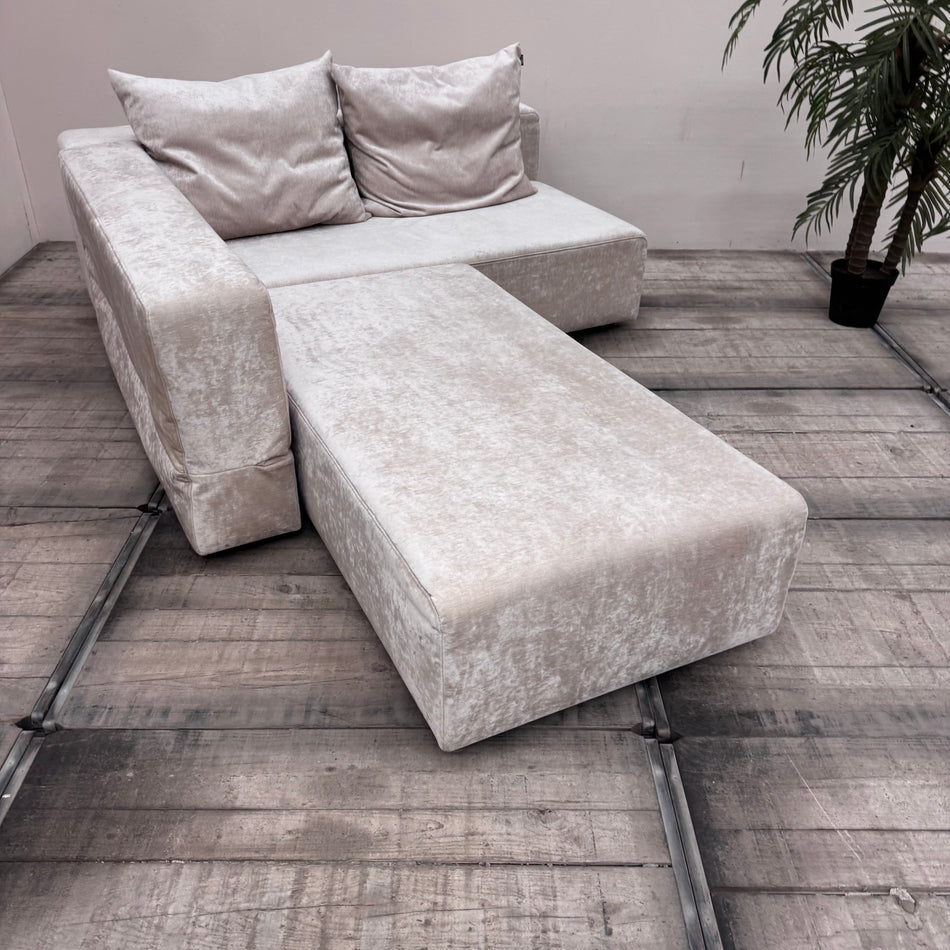 Freistil Rolf Benz Ecksofa Beige Stoff Designer Couch mit Ottomane Gebraucht