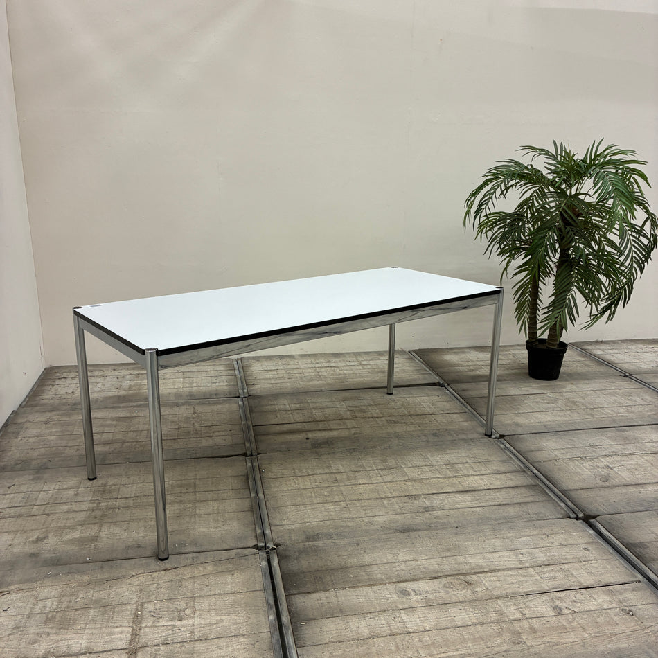 USM Haller Tisch 175x75cm Schreibtisch Esstisch Weiß Chrom Klassiker Tisch Gebraucht